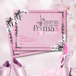 Cartão de Tema de Balé do Sorteio de Fraldas