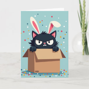 Cartão de Tempo de Festa do Gato Mal-humorado