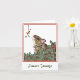 Cartão de Temporada Festiva de Mouse, Holly, Mistl