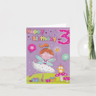 Cartão de Terceiro Aniversário de Meninas - Desejo