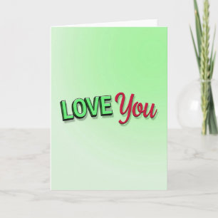 Cartão de texto 3D de amor clássico