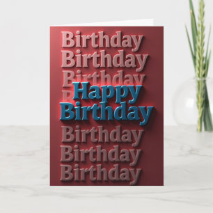 Cartão de Texto de Aniversário Carmesim