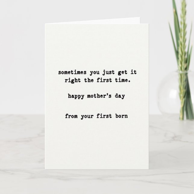 Cartão de texto do Dia das Mães do Primogênito (Frente)