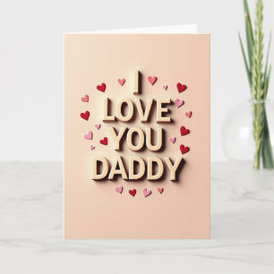 Cartão de texto em creme Eu Amo Você Papai