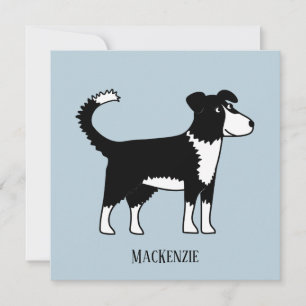 Cartão de Texto Personalizado de Collie Sheepdog d