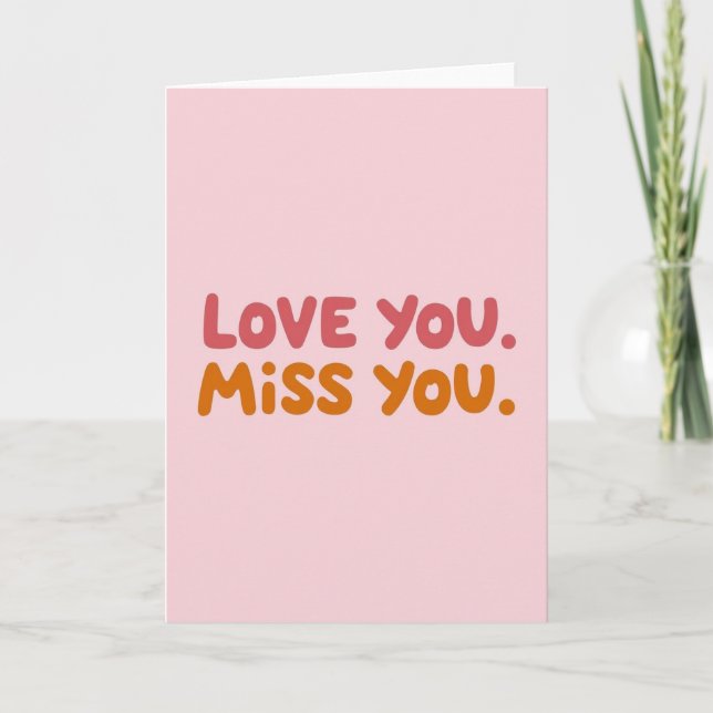 Cartão de texto Simples Amor Sinto Saudades (Frente)
