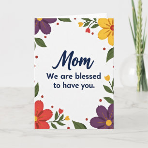 Cartão de Textura de Agradecimento à Mamãe Floral