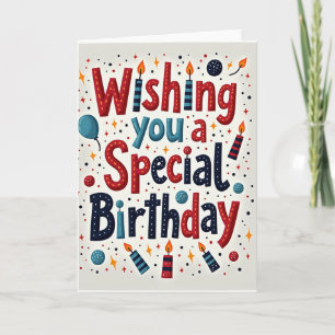 Cartão de Tipografia de Aniversário Especial