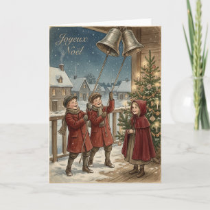 Cartão de Tocadores de Sino de Natal Vintage