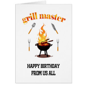 Cartão De todos nós Aniversário do Mestre Grill
