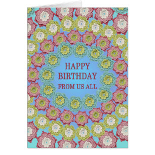 Cartão De Todos Nós, Flores de Crochet de Aniversário