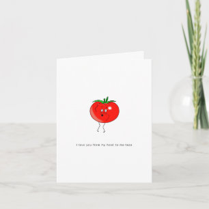 Cartão de tomate fofo, da cabeça aos pés
