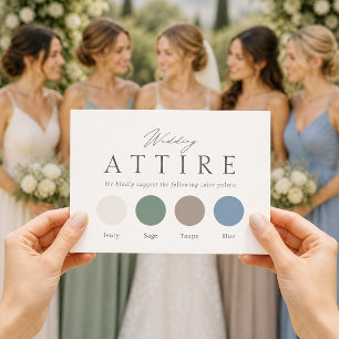 Cartão de Traje de Casamento Verde Salvia
