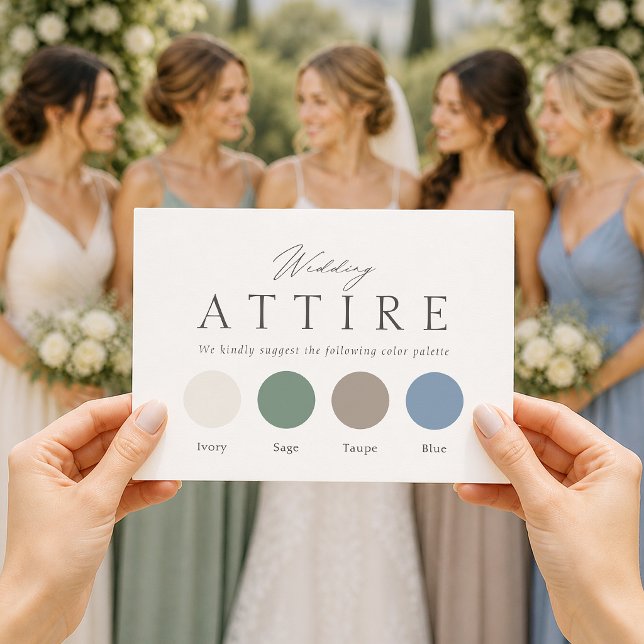 Cartão de Traje de Casamento Verde Salvia (Criador carregado)