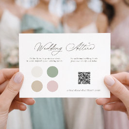 Cartão de Traje de Noiva Elegante com Paleta de Co