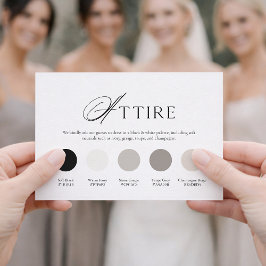 Cartão de Traje de Noiva Preto e Branco