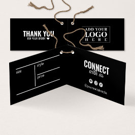 Cartão de travamento preto de vestuário dobrado mo