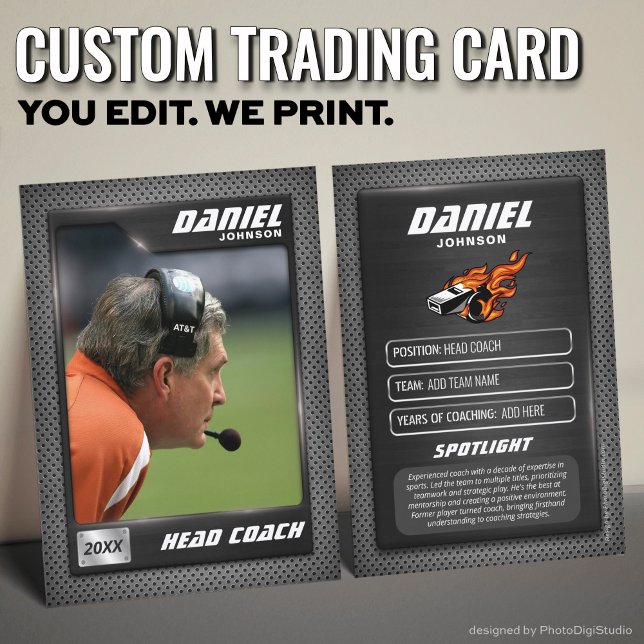 Cartão de Treinamento Personalizado, Cartão de Dis (Best Coach Ever, Personalized Coach Trading Card, Custom Coach Player Card)