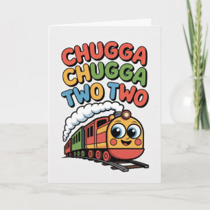 Cartão de Trem de Aniversário de Dois Anos Chugga