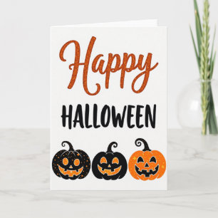 Cartão de Trio Feliz no Halloween