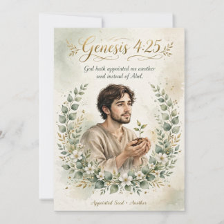 Cartão de Troca de Arte de Sete 5x7 - Gênesis 4:25