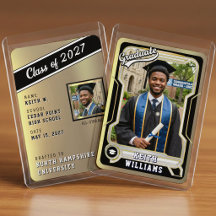 Cartão de Troca de Esportes Foto Graduação Ouro