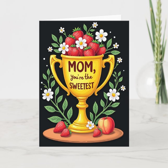 Cartão de Troféu Mãe Mais Doce (Frente)
