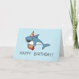 Cartão de Tubarão Feliz Aniversário