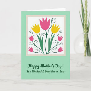 Cartão de Tulipa do Dia das Mães Magenta