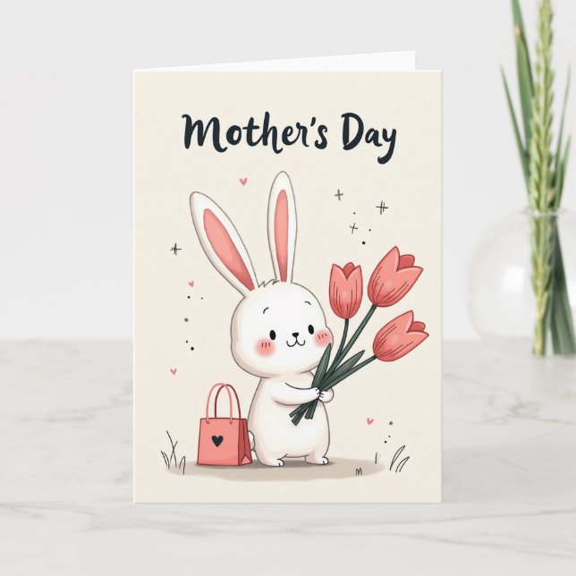 Cartão de Tulipas Blushing Bunny (Frente)