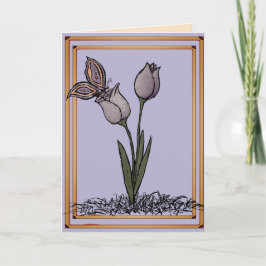 Cartão de Tulipas Borboleta