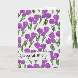 Cartão de Tulipas de Aniversário