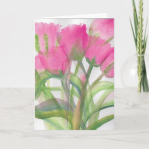 Cartão de Tulipas Rosa