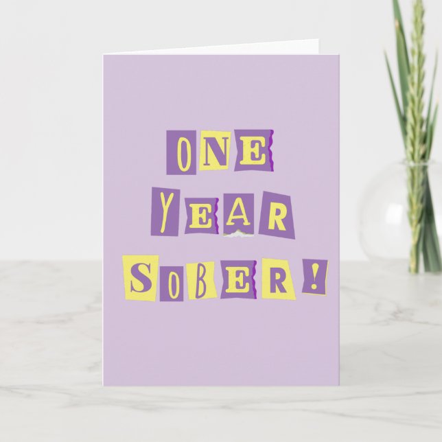 Cartão de Um Ano de Sobriedade com envelope ~ 13x1 (Frente)