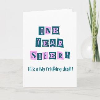 Cartão de Um Ano de Sobriedade com envelope ~ 13x1