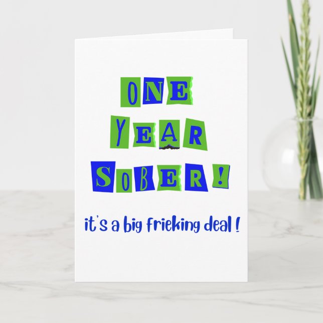 Cartão de Um Ano de Sobriedade com envelope ~ 13x1 (Frente)