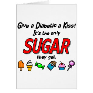 Cartão Dê um beijo no diabético