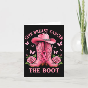 Cartão Dê um Chute no Câncer de Mama Cowgirl Conscientiza