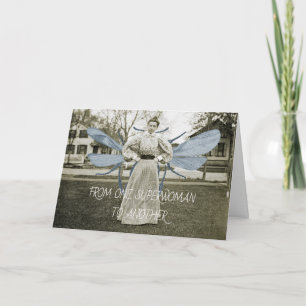 CARTÃO DE UMA SUPER-MULHER A OUTRA 1890 MULHER VOADORA