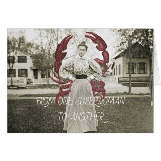 CARTÃO DE UMA SUPER-MULHER A OUTRA MULHER DE 1890 LOBSTER (Frente Horizontal)
