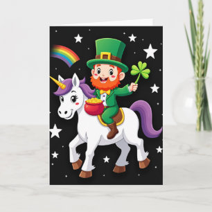 Cartão de Unicórnio Duende Sortudo