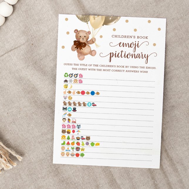 Cartão de Urso Emoji Pictionary Book, para Criança (Criador carregado)