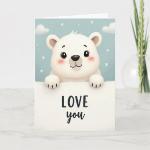 Cartão de Urso Polar Eu Te Amo