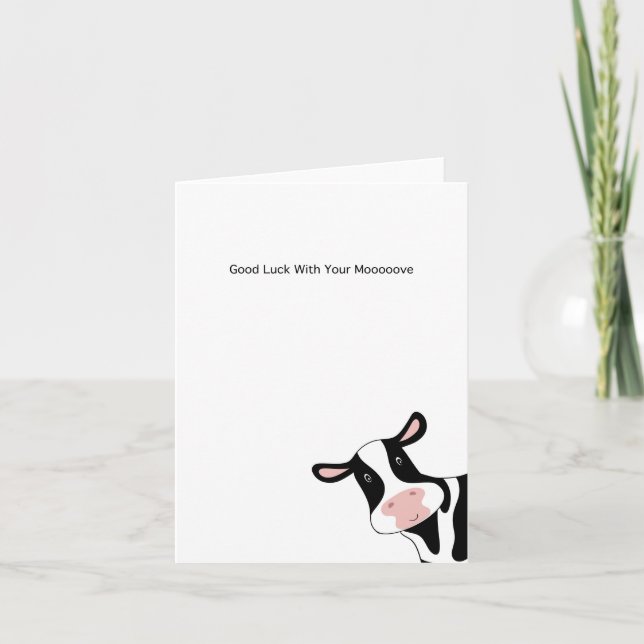 Cartão de vaca, com cartão, casa em movimento (Frente)