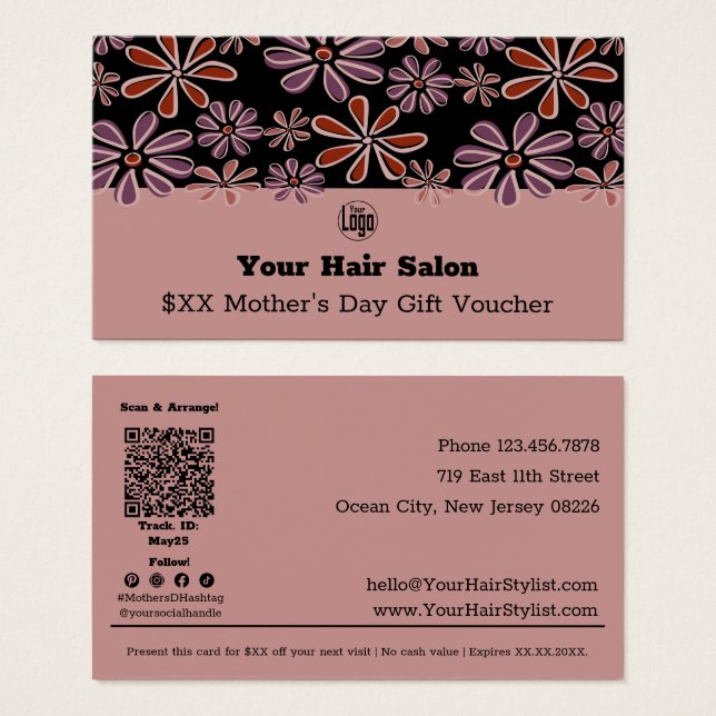 Cartão de Vale-Presente do Dia das Mães Spring Sty (Frente & Verso)