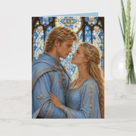 cartão de valentine aniversário de casal medieval