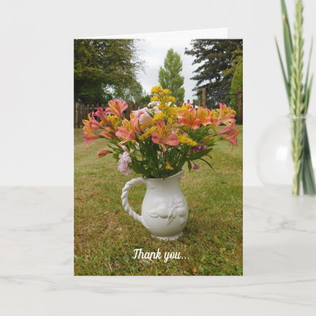 Cartão de Vaso de Agradecimento Tiger Lilies (Frente)