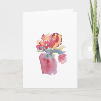 Cartão de vaso floral rosa