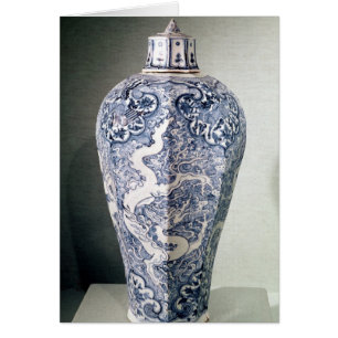 Cartão De "vaso octogonal Mei- P'ing" com branco