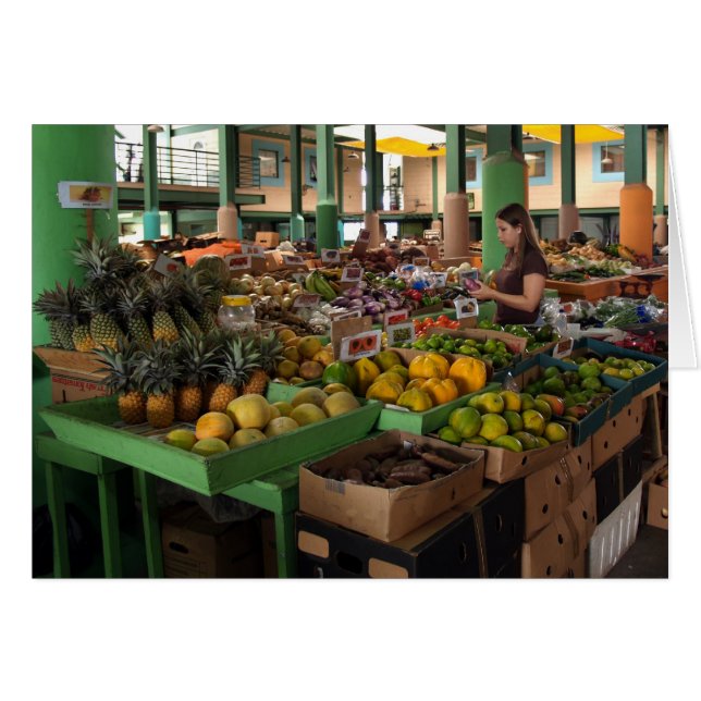 Cartão de vazio com imagem do mercado do agriculto (Frente horizontal)